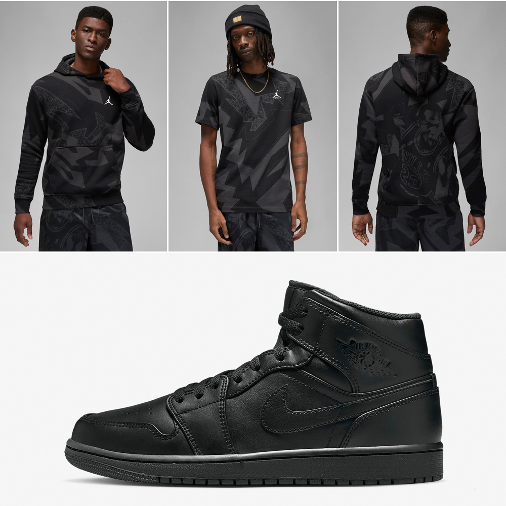 air-jordan-1-mid-triple-black-matching-apparel