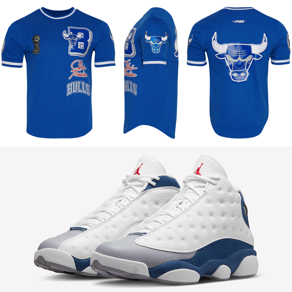 air-jordan-13-french-blue-chicago-bulls-shirt-pro-standard