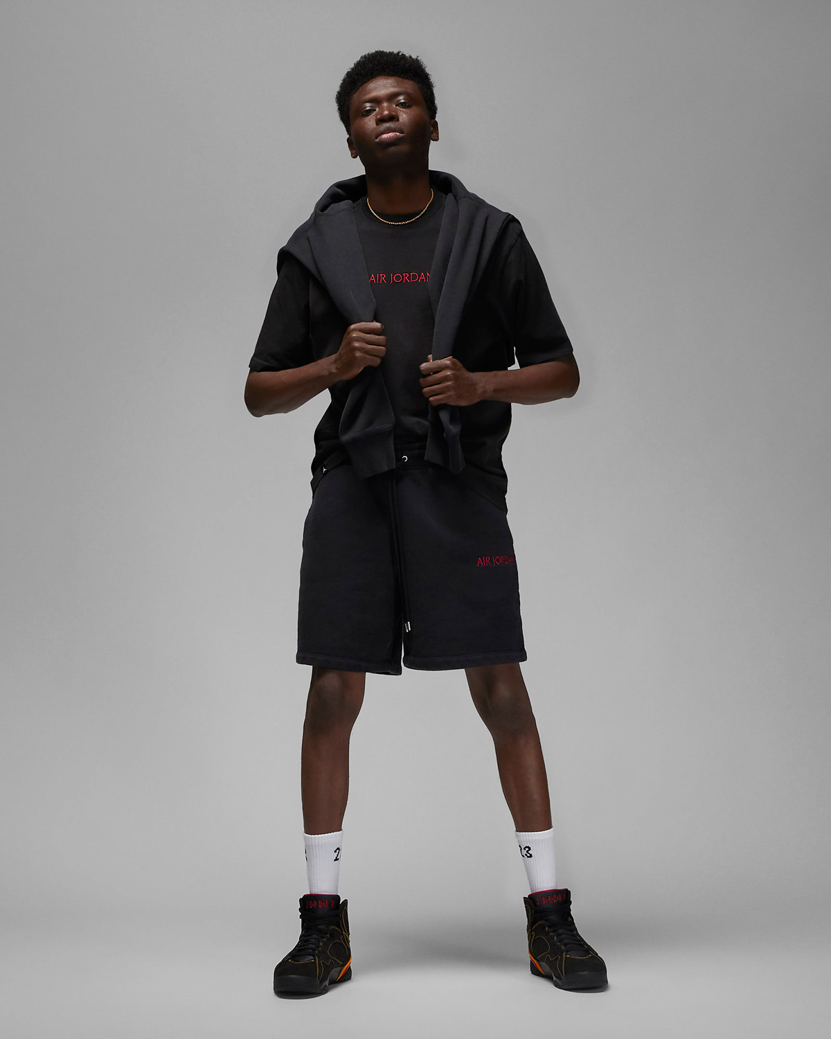 air-jordan-wordmark-t-shirt-and-shorts-outfit-black-gym-red