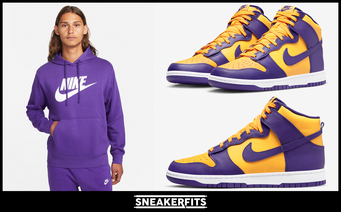 how-to-style-the-nike-dunk-high-lakers-lsu-with-hoodie-and-pants-to-match