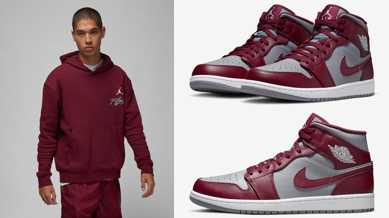 Air-Jordan-1-Mid-Cherrywood-Red-Shirts-Clothing-Outfits