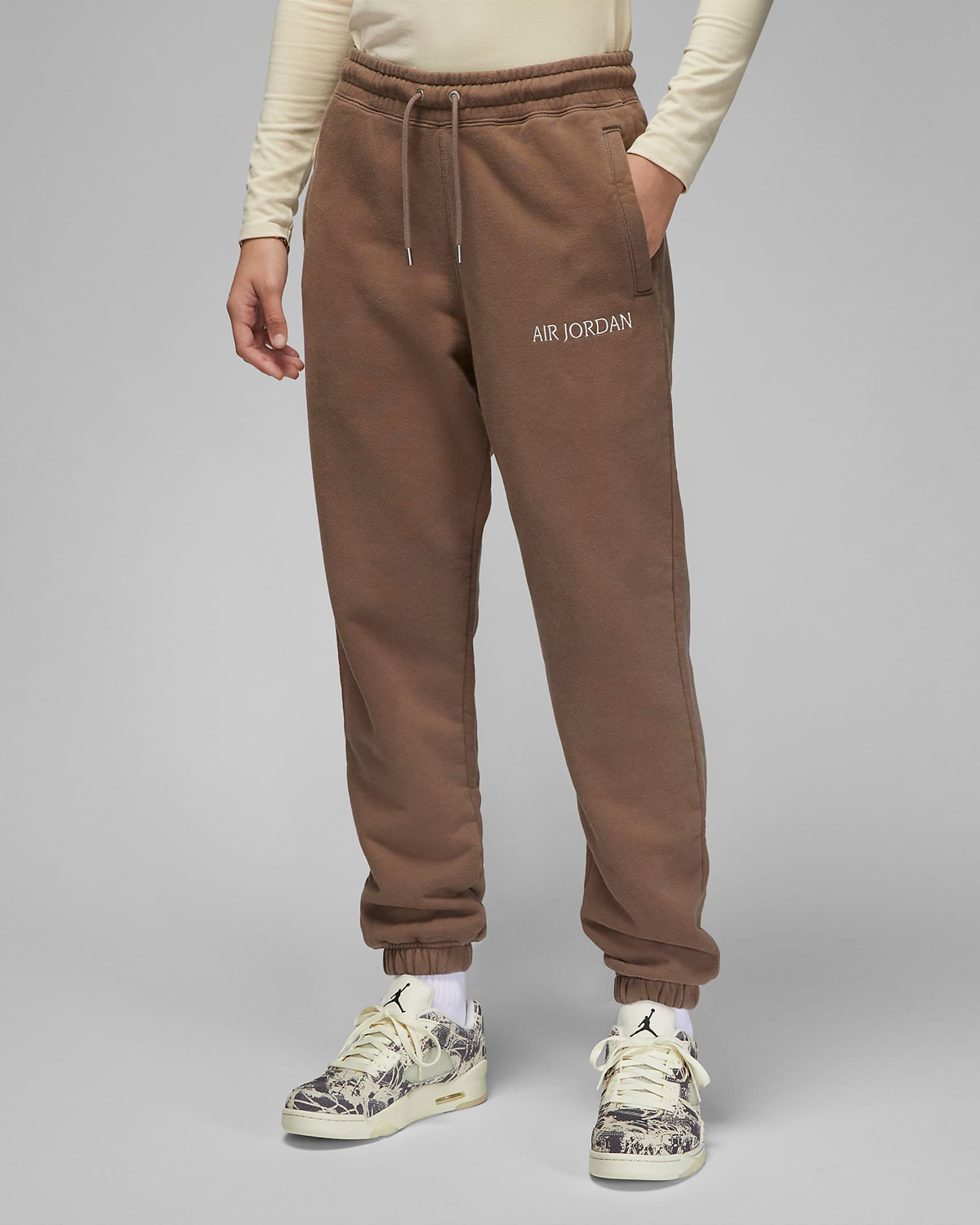 Air-Jordan-Womens-Fleece-Pants-Brown-1