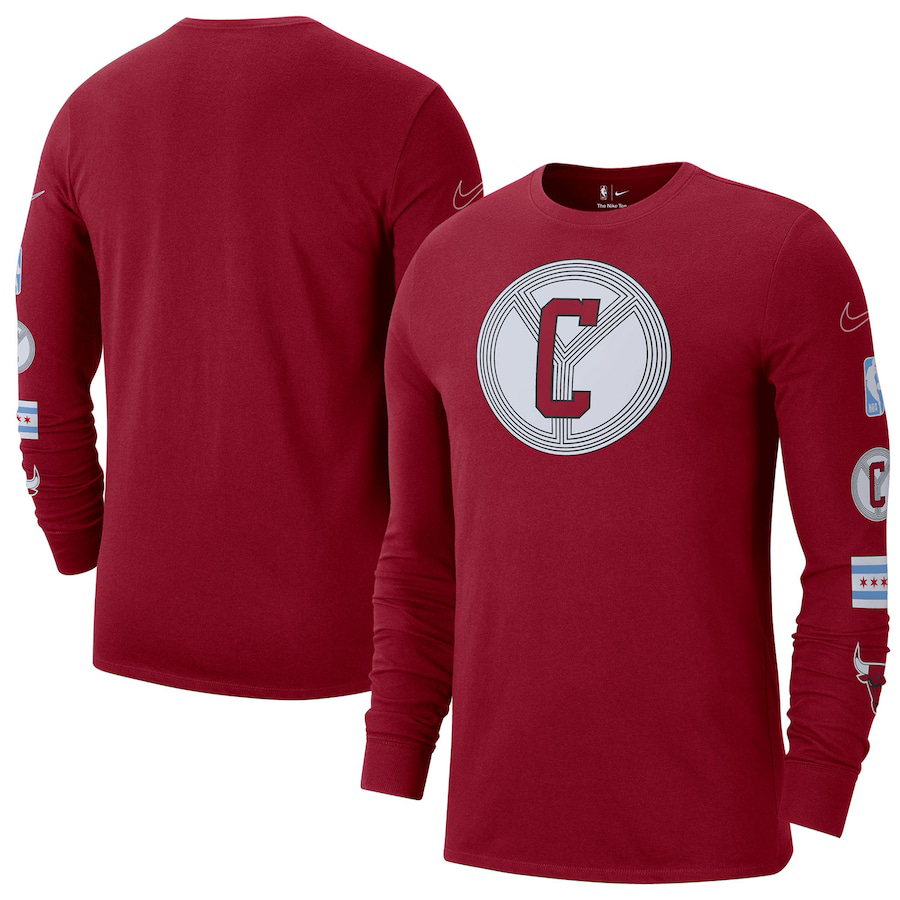 Chicago-Bulls-Nike-City-Edition-2022-23-Long-Sleeve-T-Shirt-Cherrywood-Red