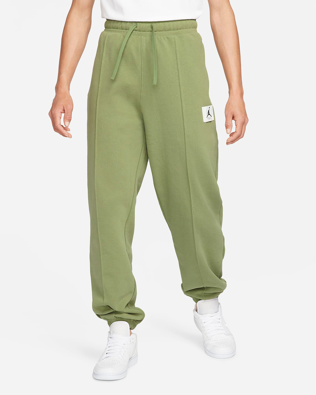 Jordan-Essentials-Womens-Fleece-Pants-Olive-Green-1