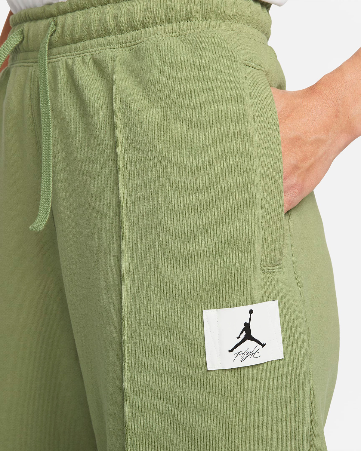 Jordan-Essentials-Womens-Fleece-Pants-Olive-Green-2