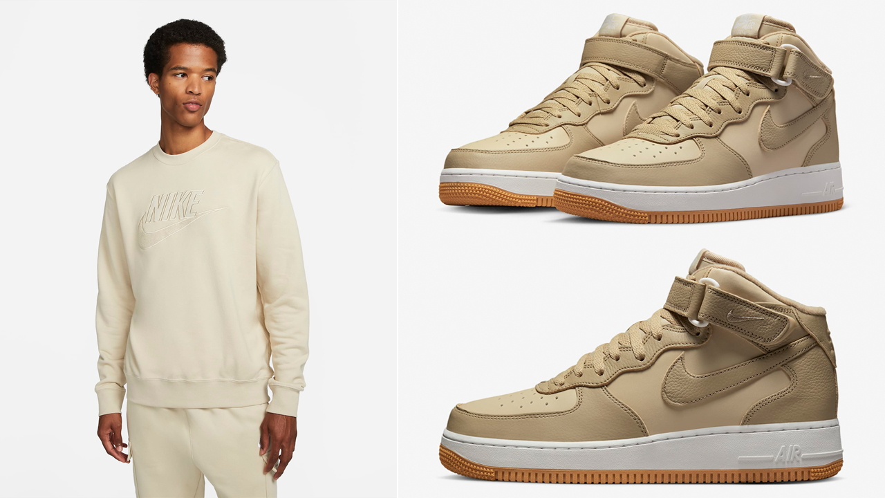 NIke-Air-Force-1-Mid-Rattan-Limestone-Shirts-Clothing-Outfits