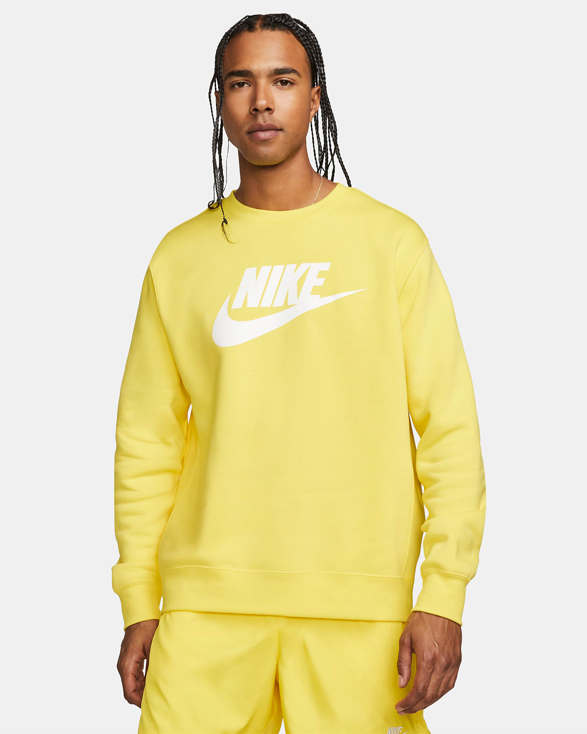 Nike-Club-Fleece-Graphic-Crew-Yellow-Strike