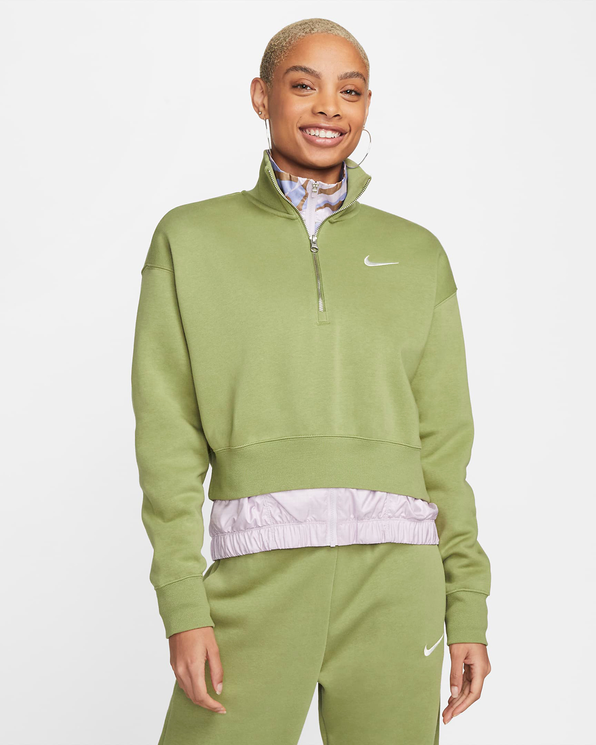 Nike-Sportswear-Phoenix-Womens-Half-Zip-Sweatshirt-Alligator-Green