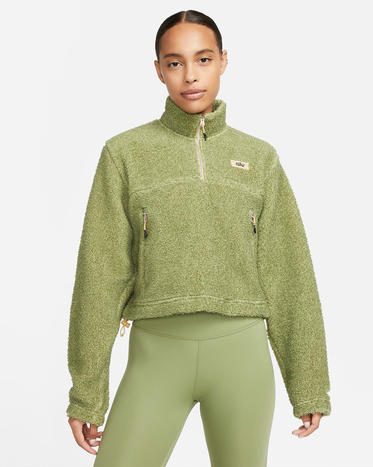 Nike-Womens-Fuzzy-Zip-Top-Alligator-Green
