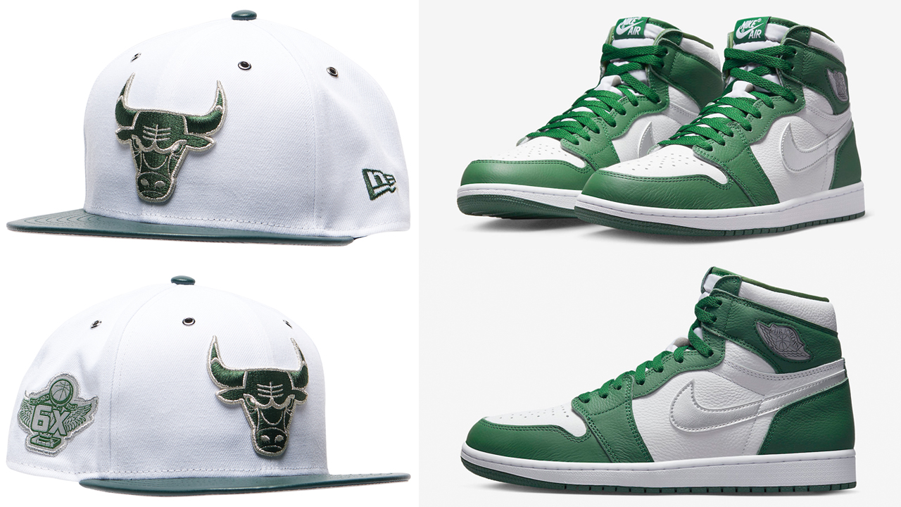 Air-Jordan-1-High-Gorge-Green-Bulls-Hat-New-Era