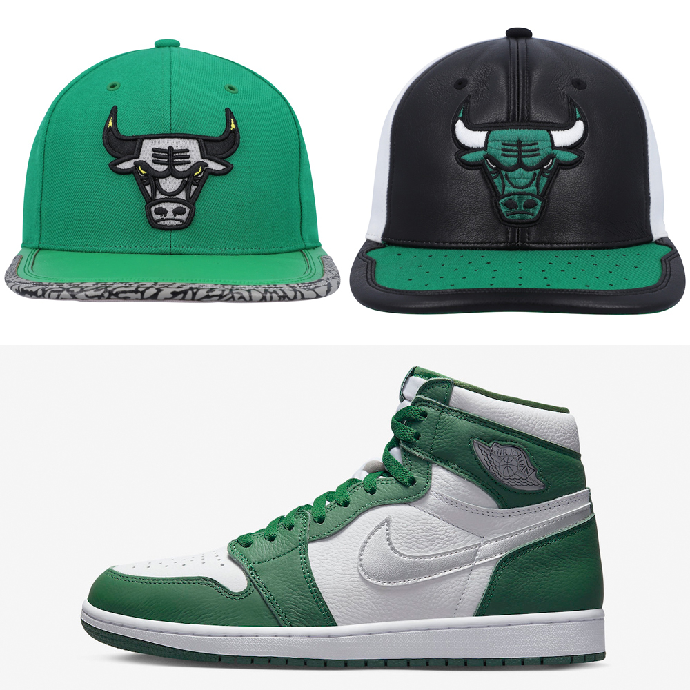 Air-Jordan-1-High-Gorge-Green-Bulls-Hats