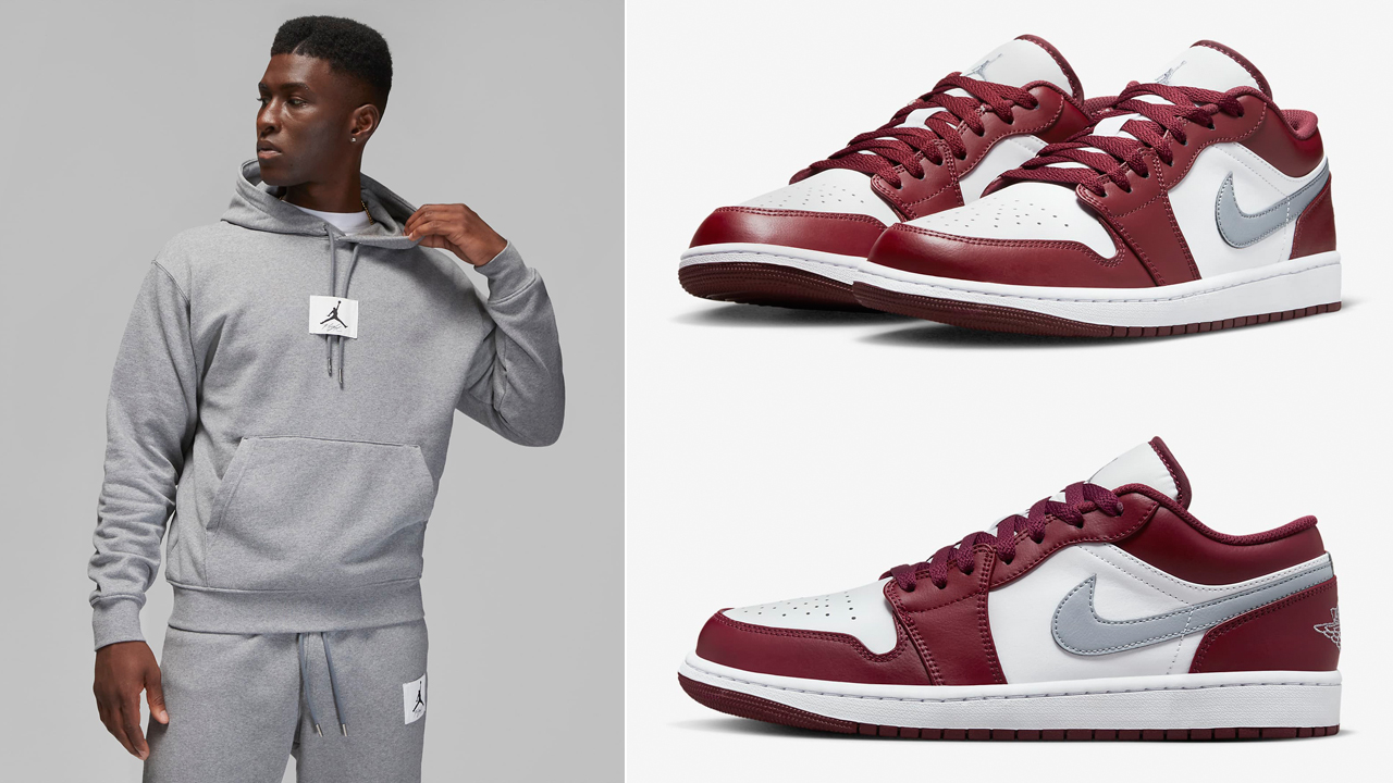 Air-Jordan-1-Low-Cherrywood-Red-Cement-Grey-Shirts-Clothing-Outfits