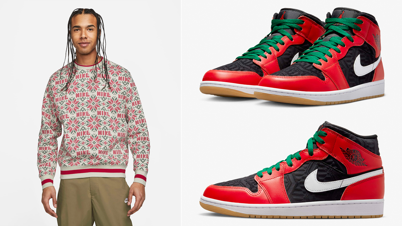 Air-Jordan-1-Mid-Christmas-Nike-Holiday-Shirt-Outfit