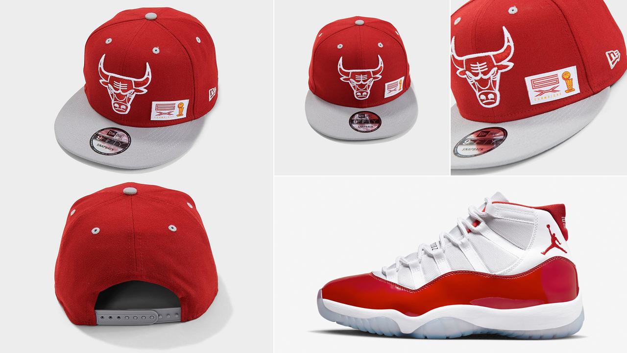 Air-Jordan-11-Cherry-New-Era-Bulls-Snapback-Hat