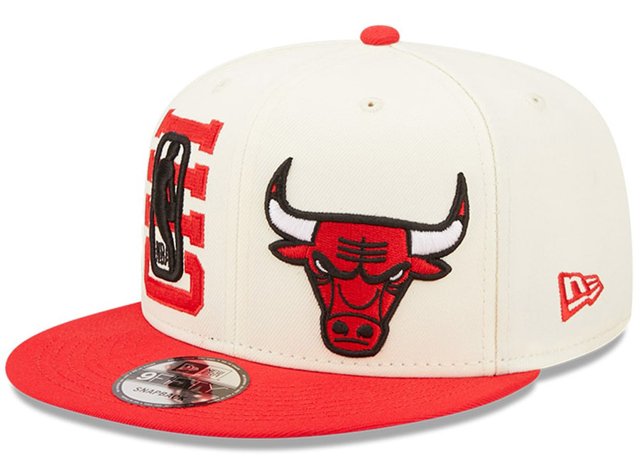 New-Era-Chicago-Bulls-2022-NBA-Draft-Snapback-Hat-Cream-Red-1
