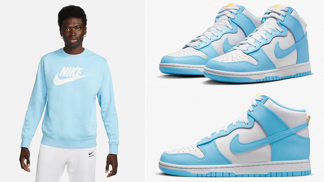 Nike-Dunk-High-Blue-Chill-Shirts-Clothing-Outfits