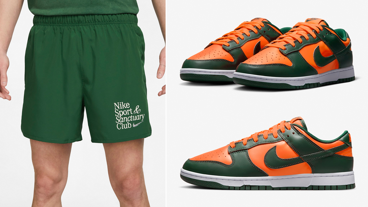 Nike-Dunk-Low-Miami-Hurricanes-Shorts-Outfit