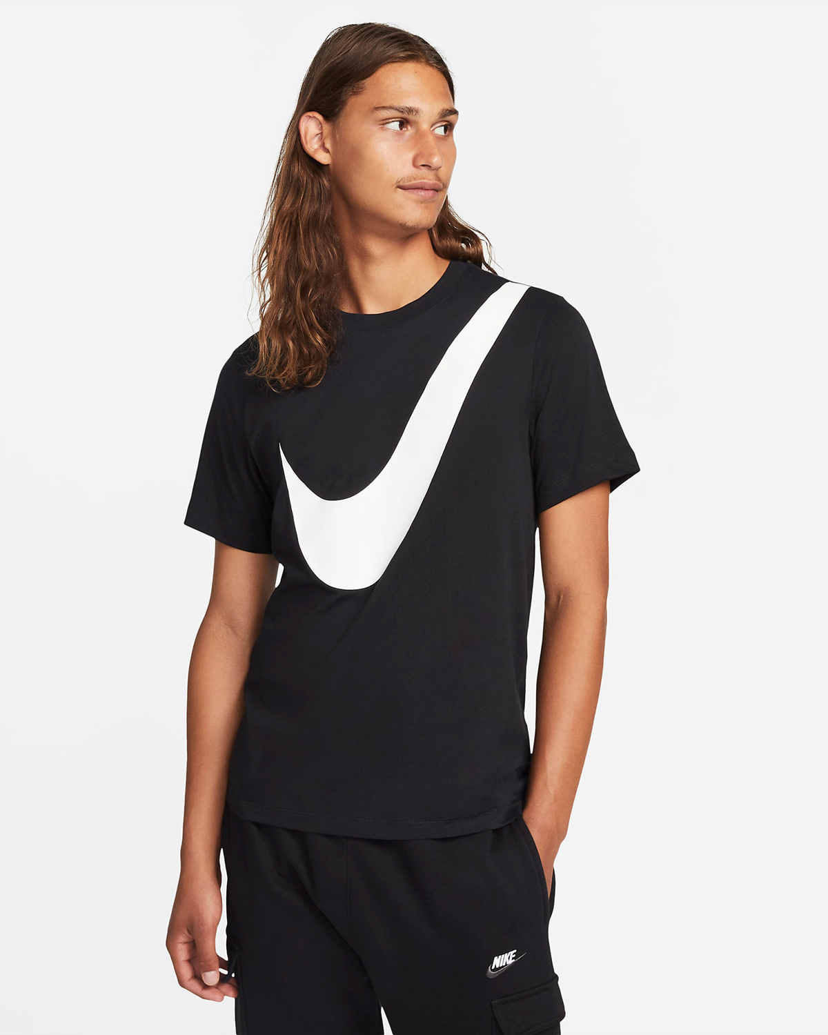 Nike-Sportswear-Swoosh-T-Shirt-Black-White