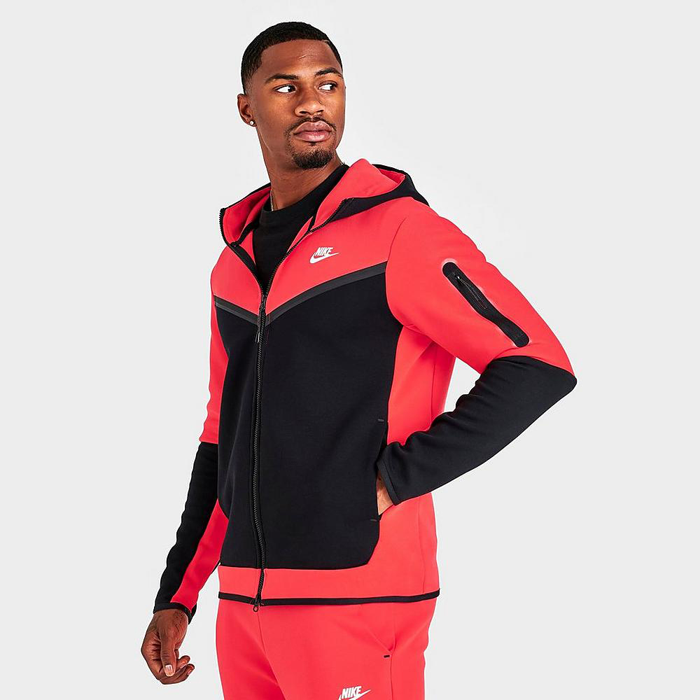 Nike-Tech-Fleece-Full-Zip-Hoodie-Light-Crimson-Black-1