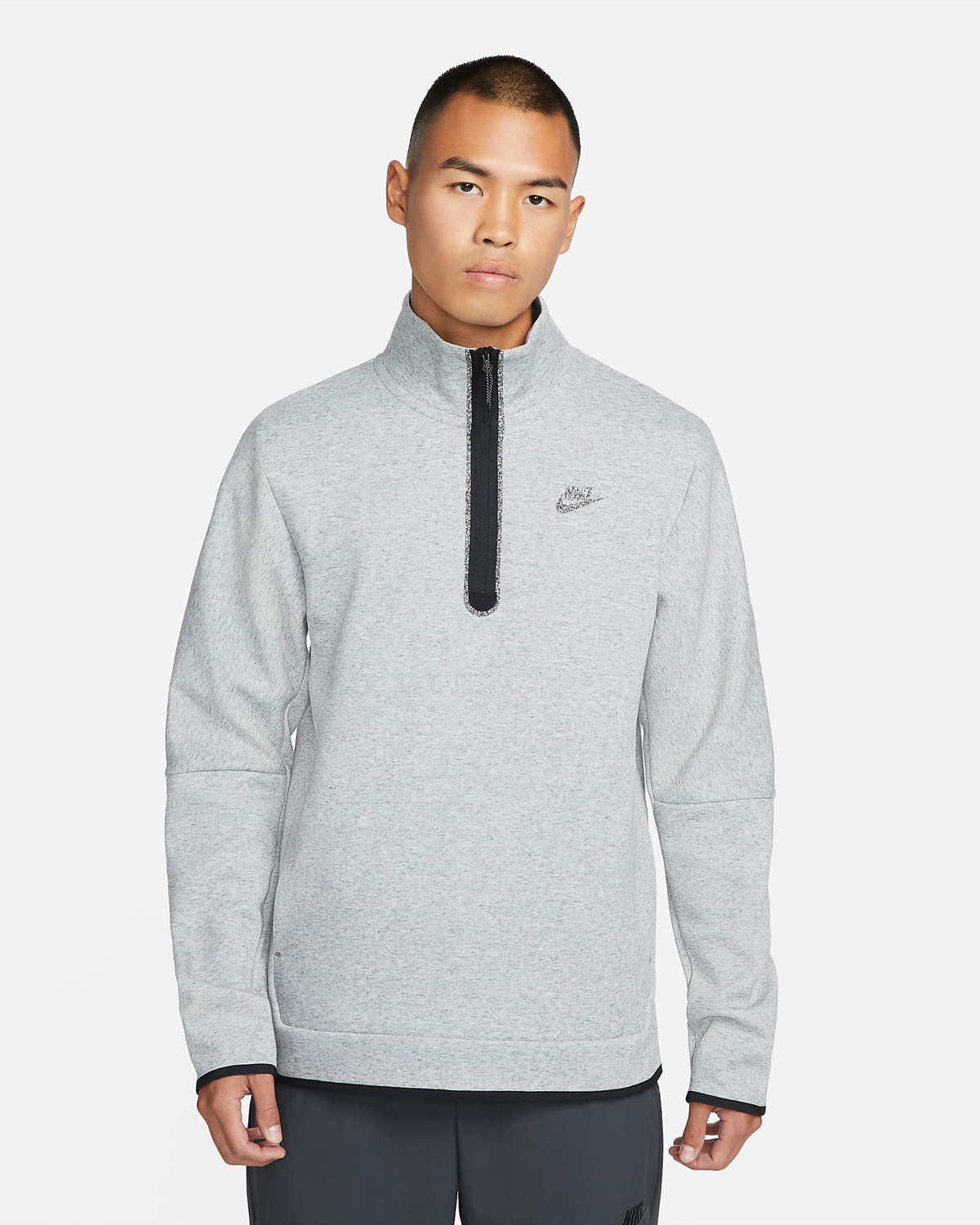 Nike-Tech-Fleece-Hlaf-Zip-Top-Grey