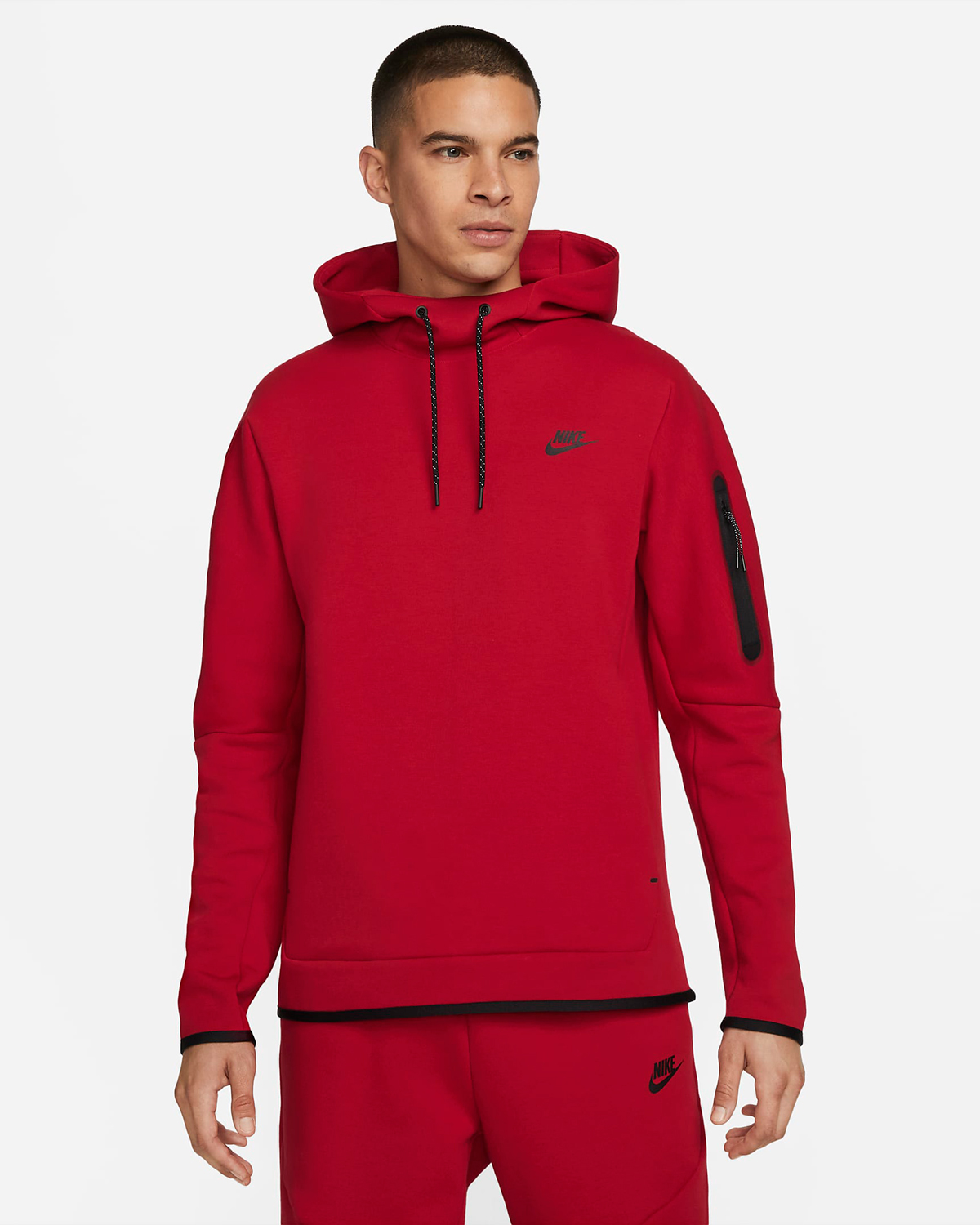 Nike-Tech-Fleece-Pullover-Hoodie-Gym-Red