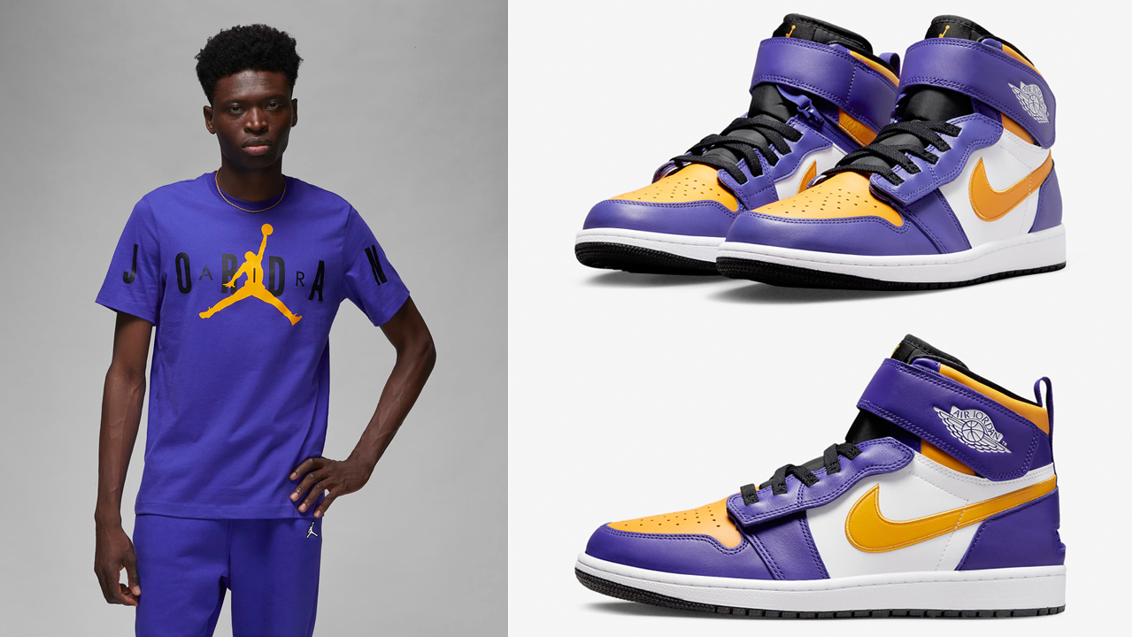 Air-Jordan-1-Hi-Flyease-Lakers-Shirts-and-Outfits