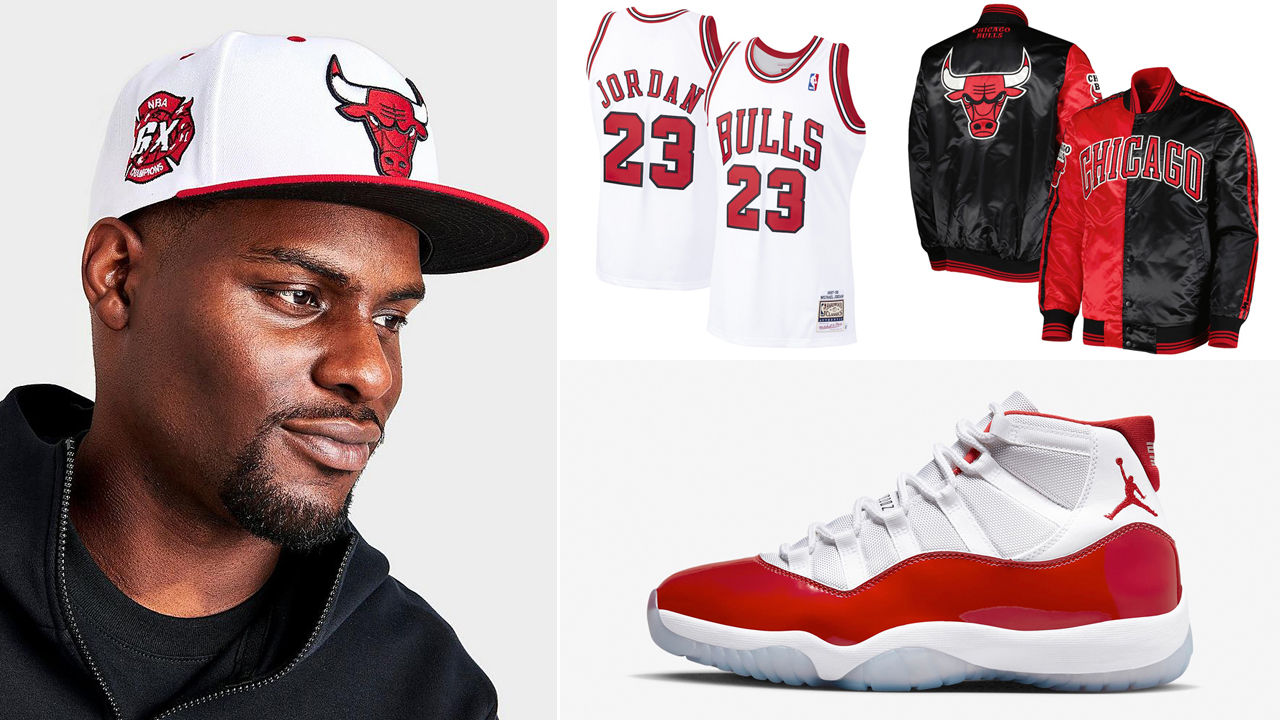 Air-Jordan-11-Cherry-Chicago-Bulls-Clothing-Hats-Outfits
