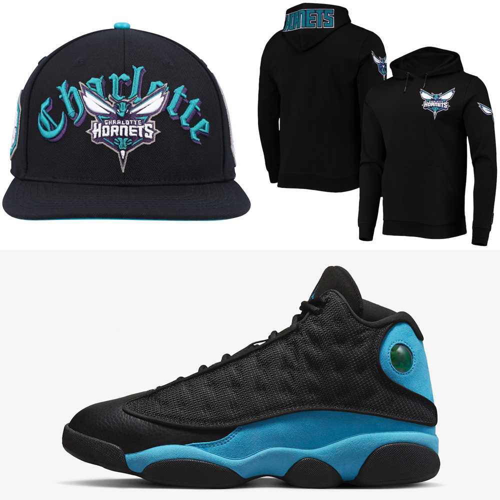 Air-Jordan-13-Black-University-Blue-Hat-Hoodie-Outfit