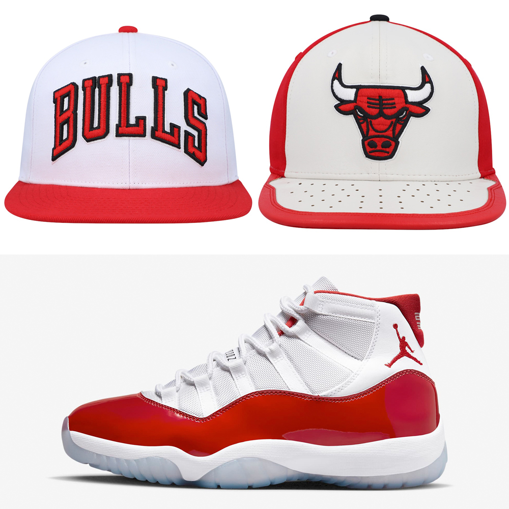 Cherry-Air-Jordan-11-Bulls-Hats