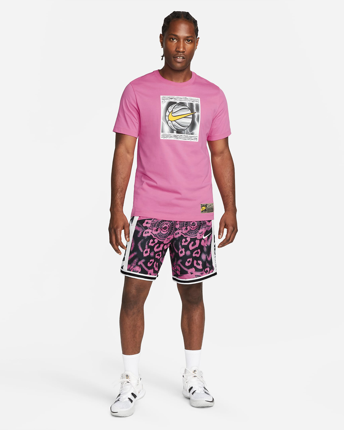 Nike-Basketball-Pink-Shirt-Shorts-Outfit