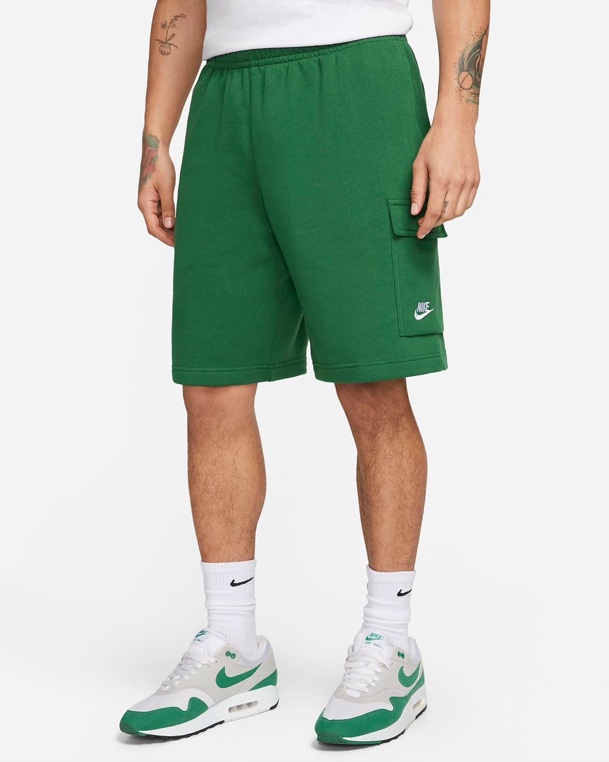 Nike-Club-Fleece-Cargo-Shorts-Gorge-Green
