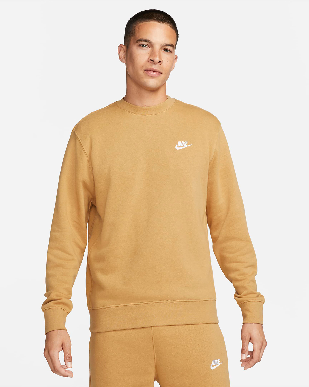 Nike-Club-Fleece-Crew-Sweatshirt-Element-Gold