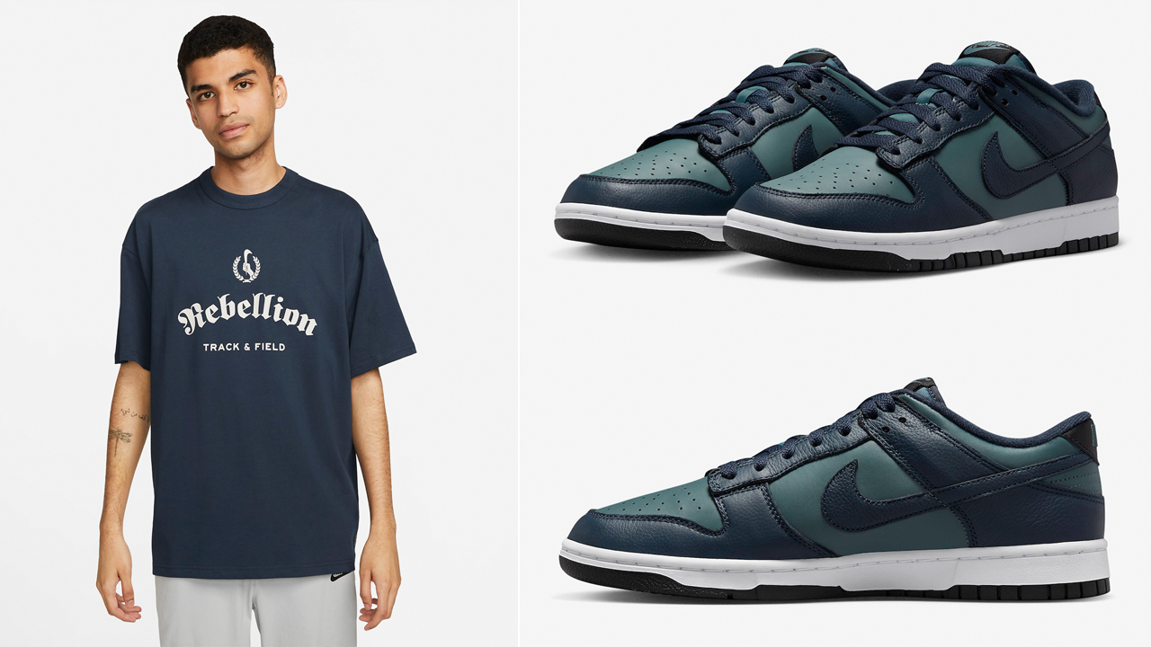 Nike-Dunk-Low-Armory-Navy-Teal-Shirts-Clothing-Outfits