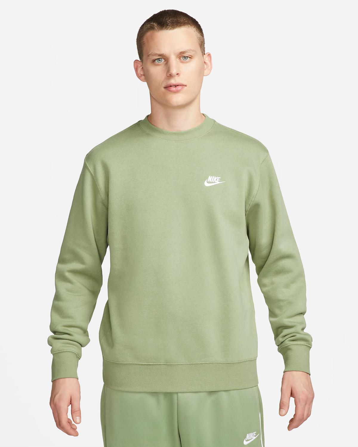 Nike-Oil-Green-Club-Fleece-Crew-Sweatshirt