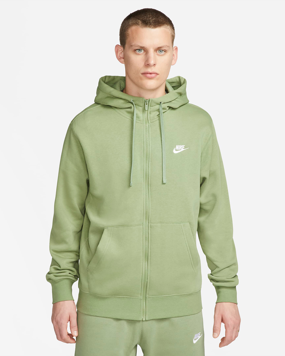 Nike-Oil-Green-Club-Fleece-Full-Zip-Hoodie