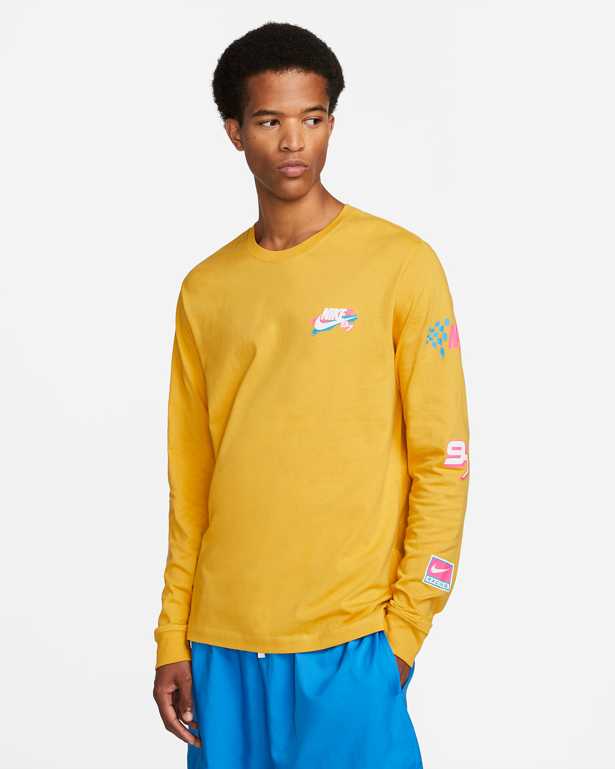 Nike-Sportswear-Long-Sleeve-T-Shirt-Yellow-Ochre-1