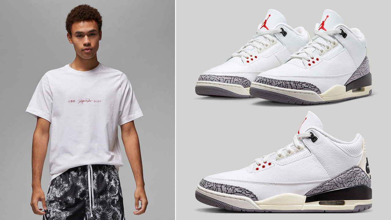 Air-Jordan-3-Reimagined-White-Cement-Shirt-Shorts-Outfit