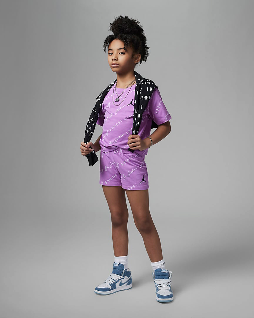 Air-Jordan-7-Barely-Grape-Little-Kids-Preschool-Shirt-Shorts-Set