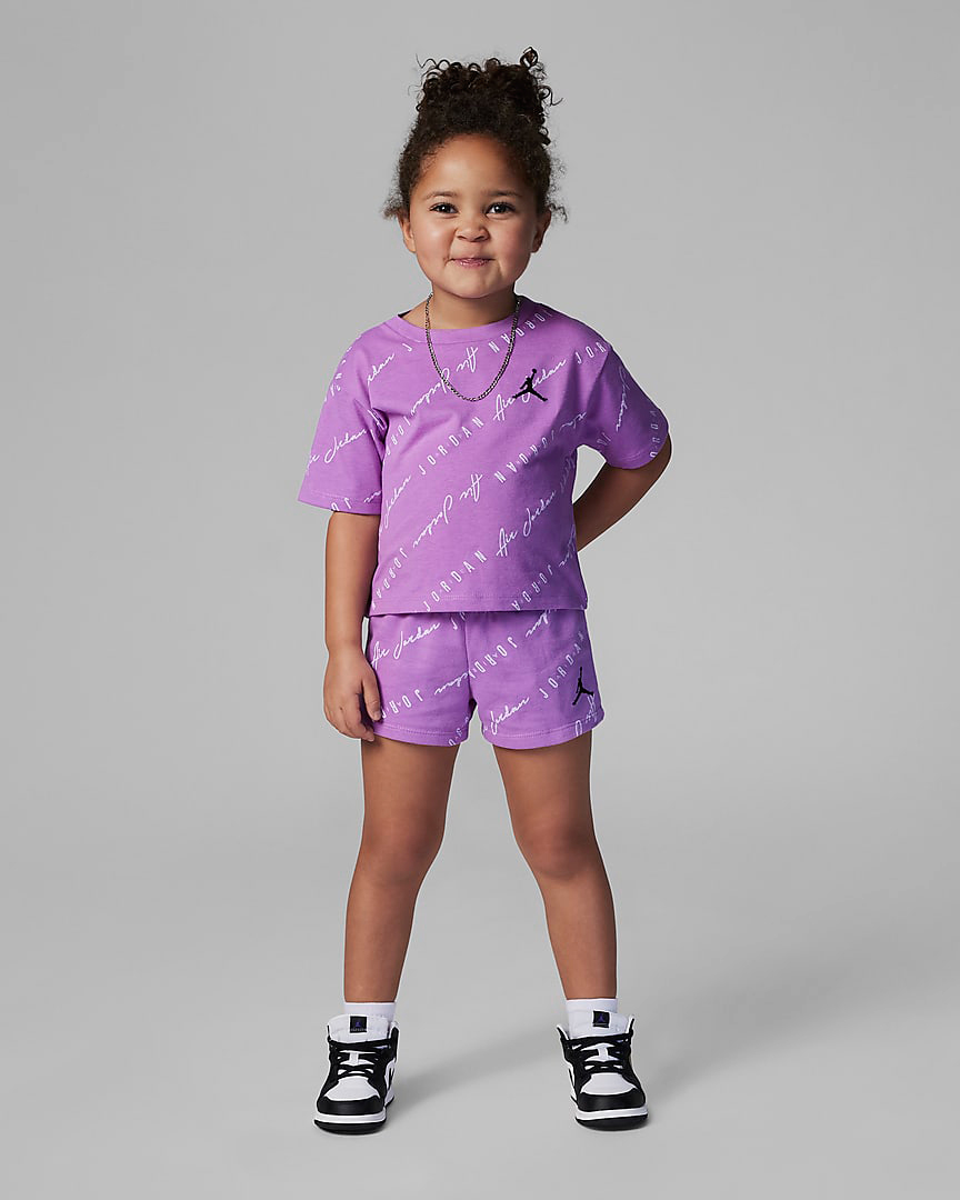 Air-Jordan-7-Barely-Grape-Toddler-Shirt-Shorts-Set