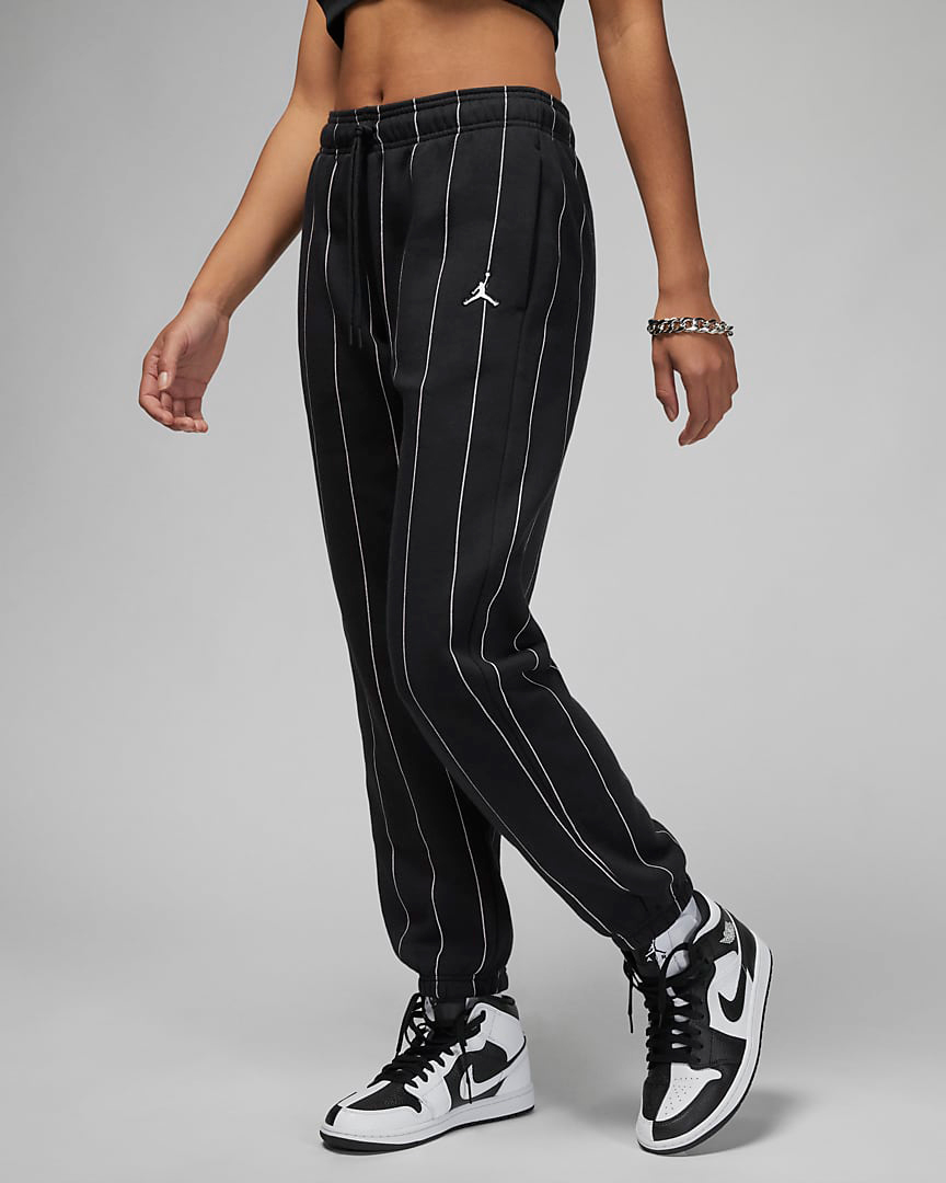Jordan-Brooklyn-Fleece-Womens-Pinstripe-Pants-Black