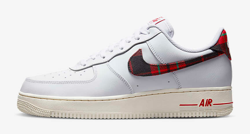 Nike-Air-Force-1-Low-Plaid-White-University-Red