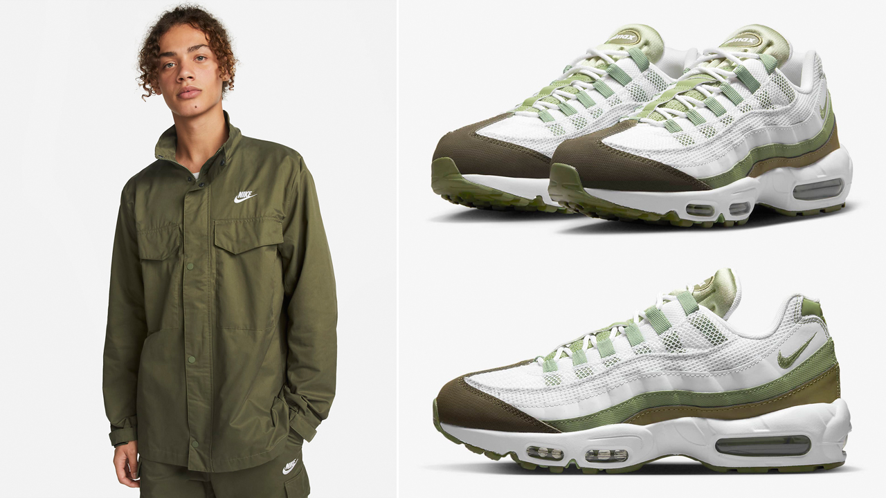 Nike-Air-Max-95-White-Medium-Olive-Oil-Green-Shirts-Clothing-Outfits
