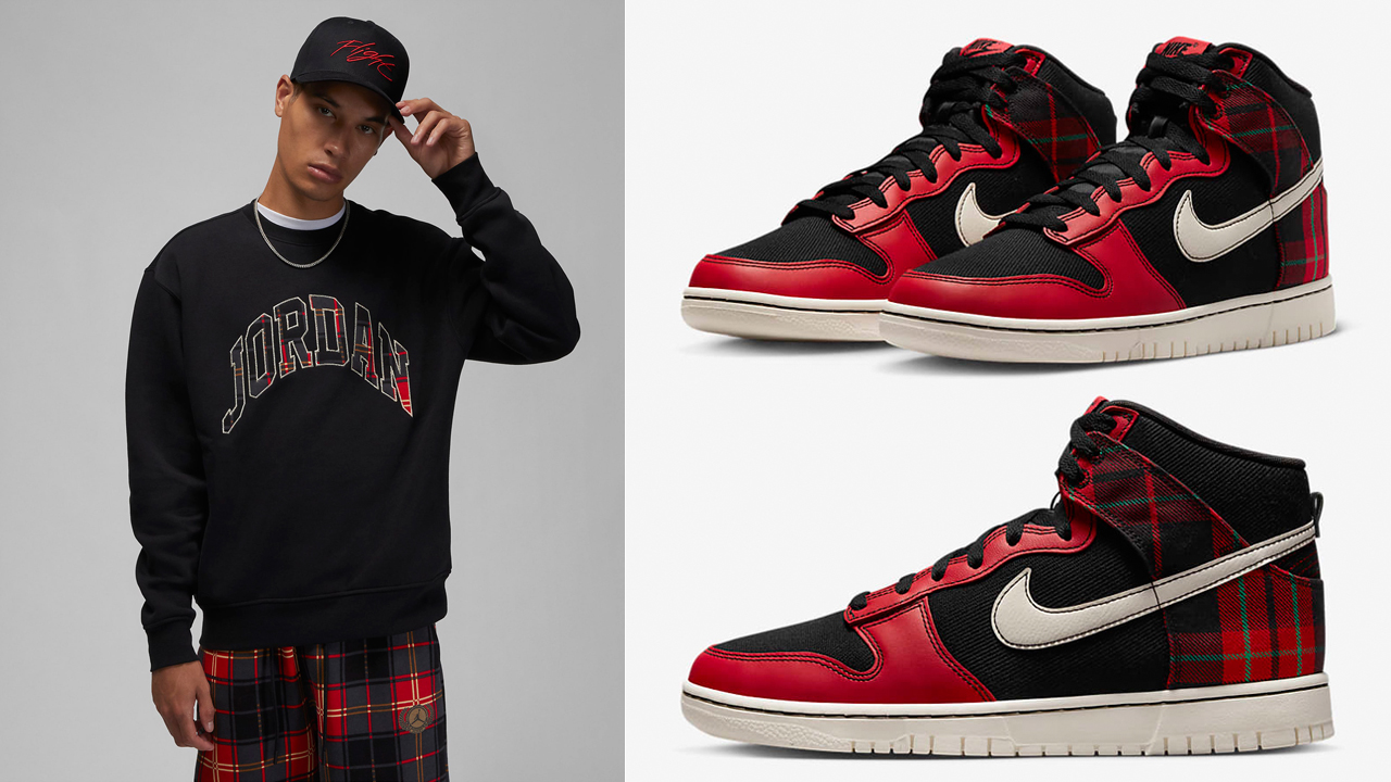 Nike-Dunk-High-Plaid-Red-Matching-Outfits-4