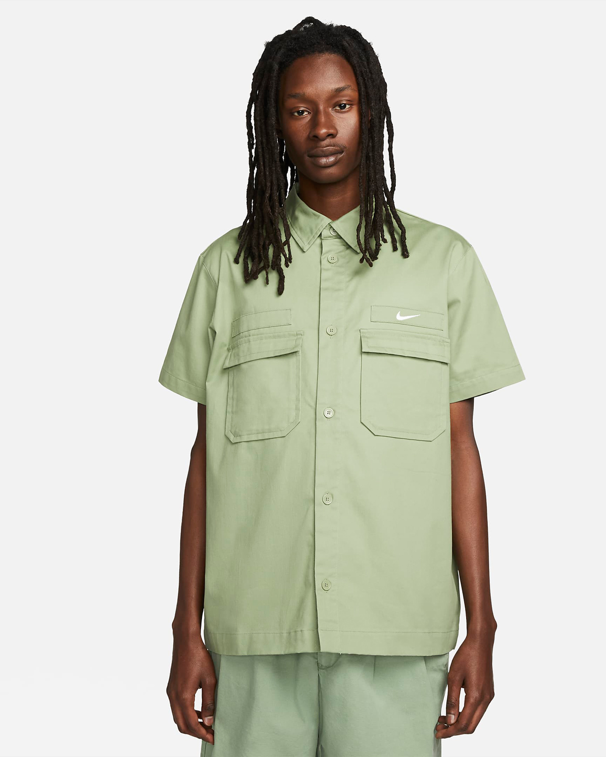 Nike-Life-Military-Button-Down-Shirt-Oil-Green