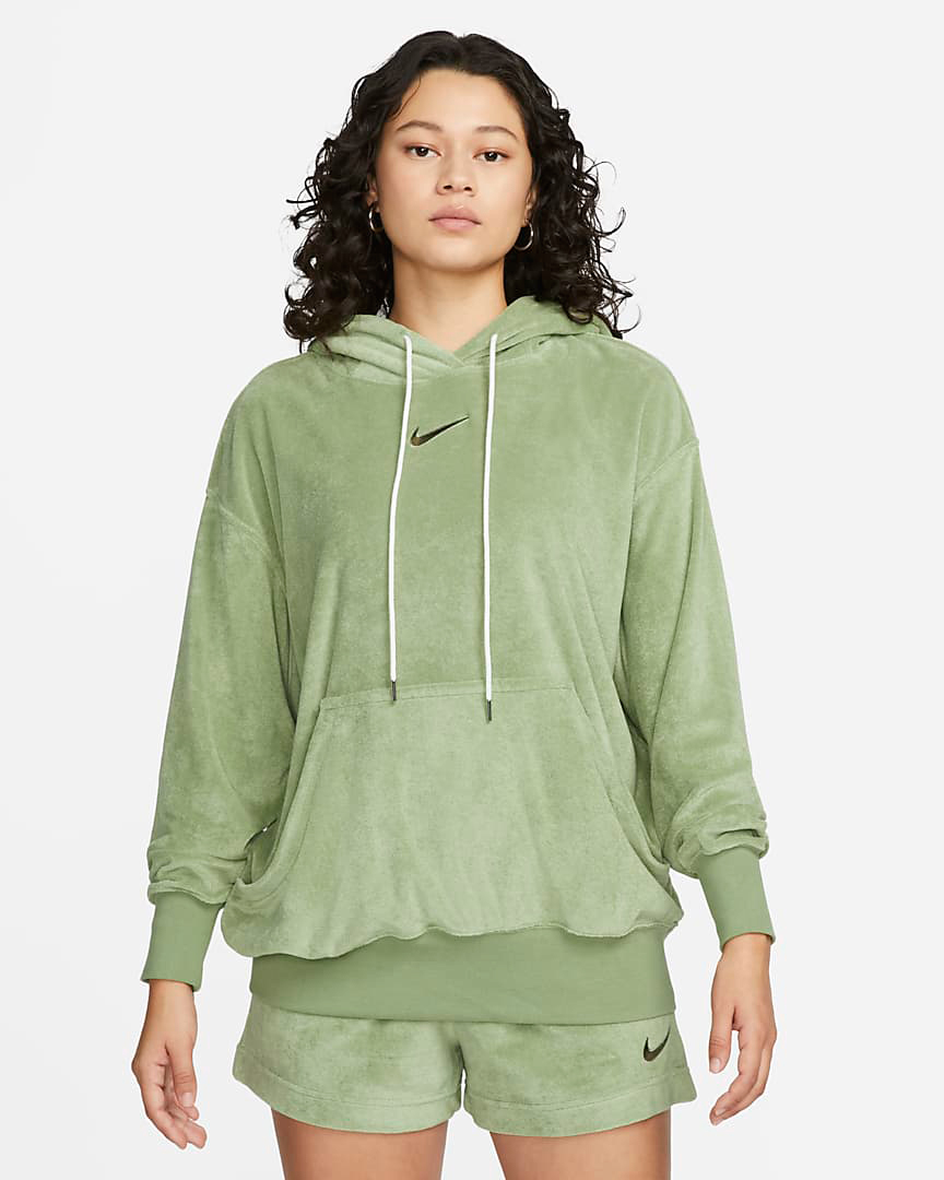 Nike-Sportswear-Womens-Oversized-Hoodie-Oil-Green