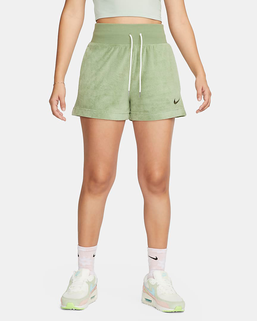 Nike-Sportswear-Womens-Terry-Shorts-Oil-Green