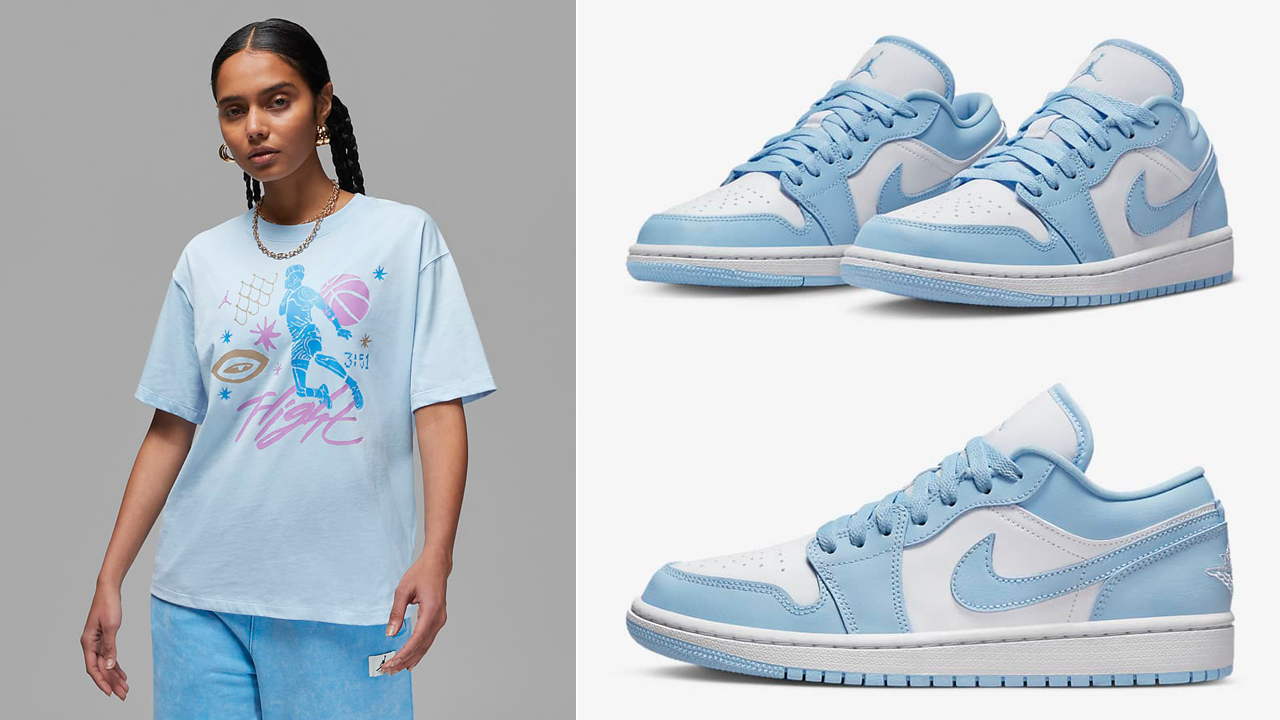 Air-Jordan-1-Low-Ice-Blue-Womens-Shirts-Clothing-Outfits