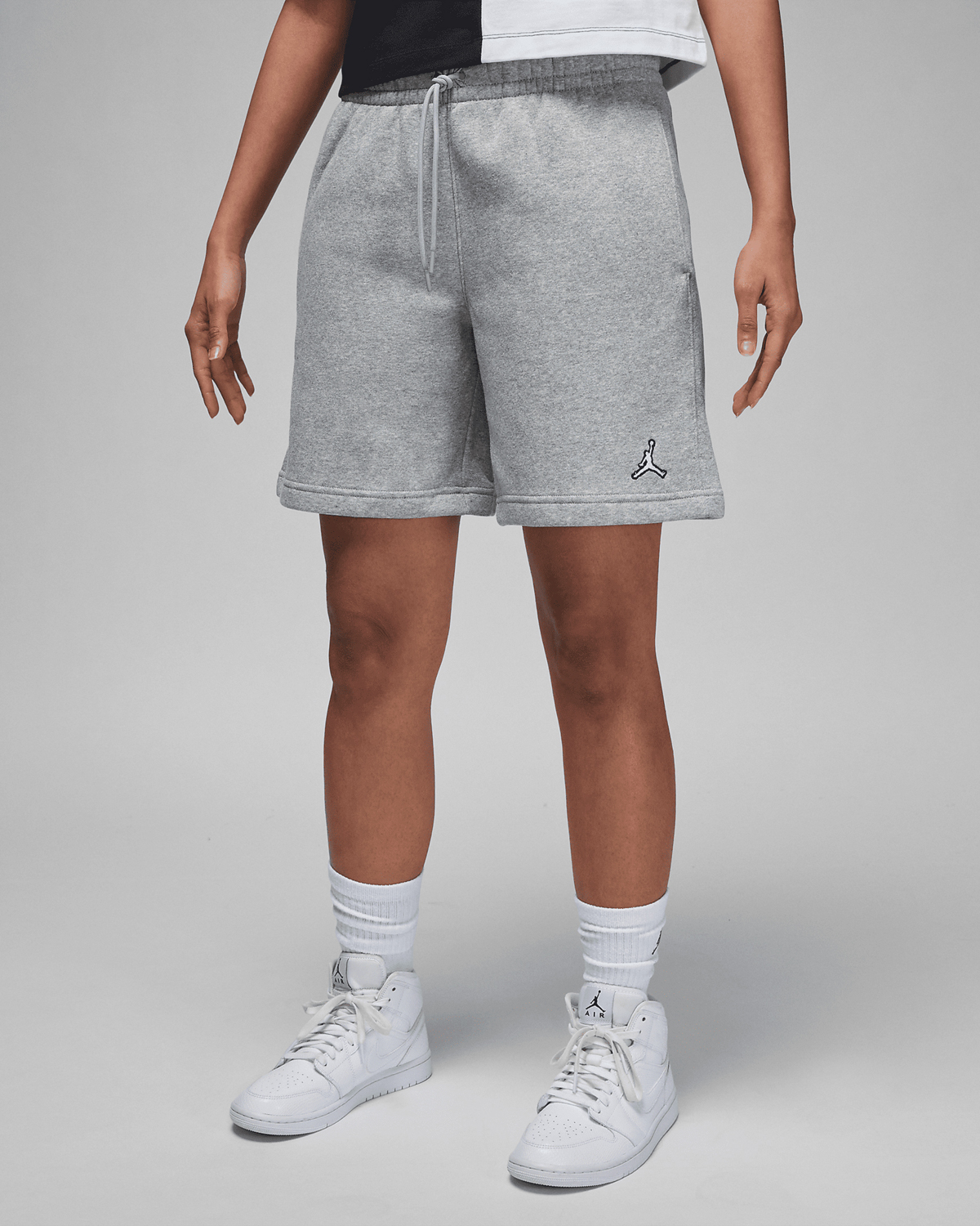 Jordan-Brooklyn-Fleece-Womens-Shorts-Grey