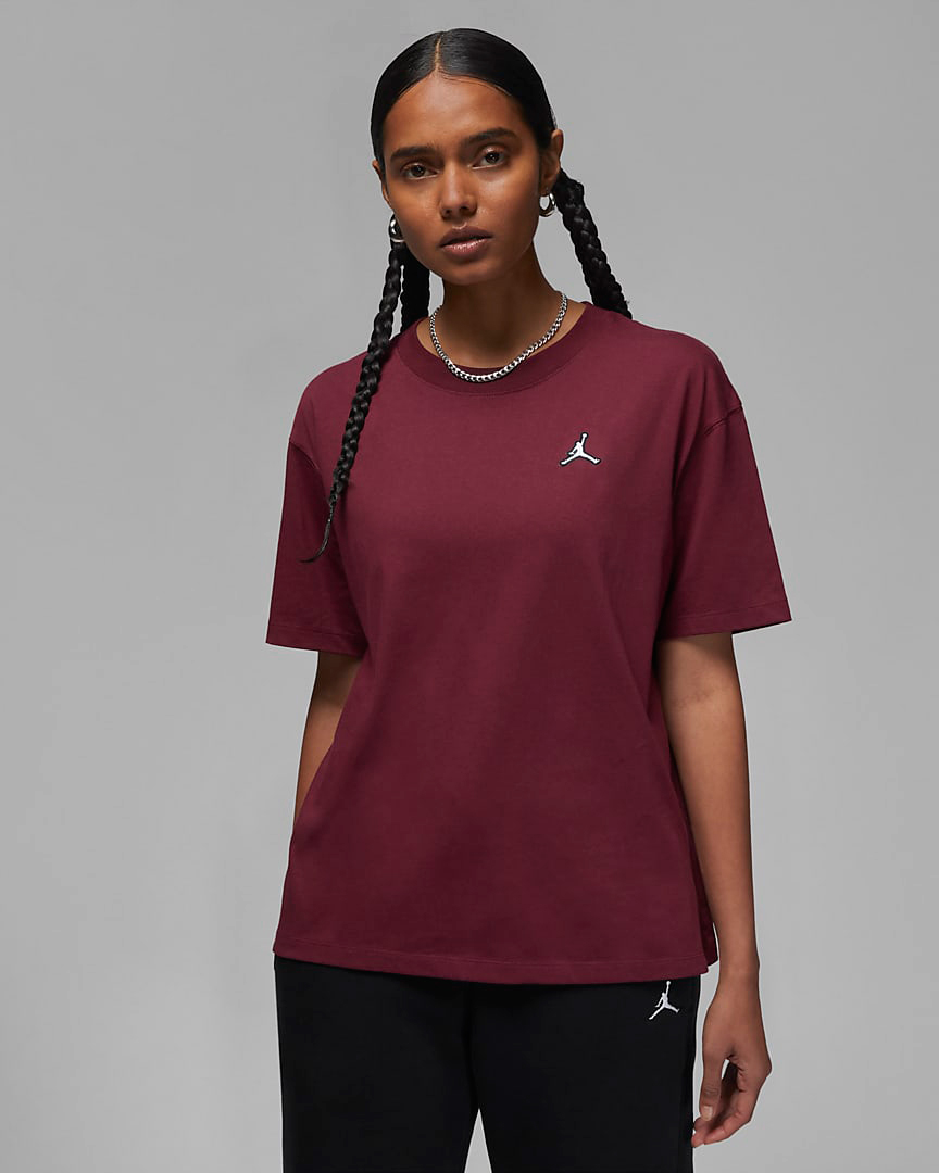 Jordan-Essentials-Womens-T-Shirt-Cherrywood-Red