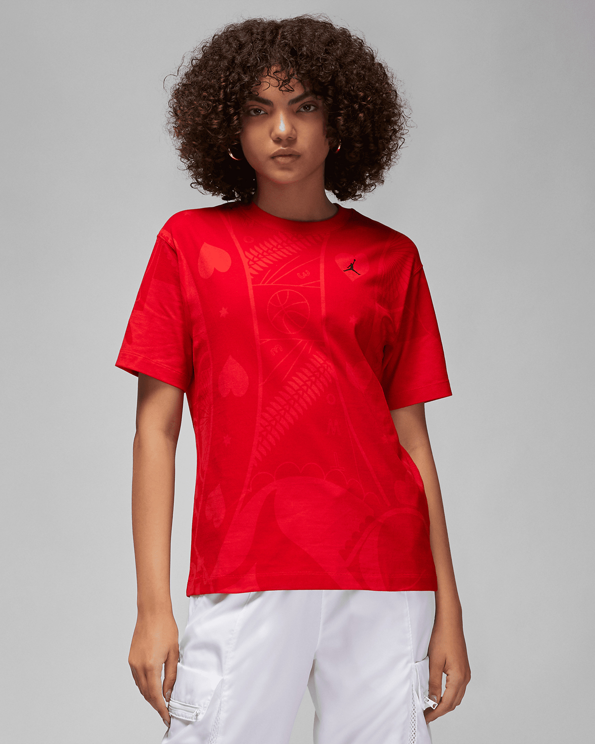 Jordan-Fire-Red-Womens-T-Shirt